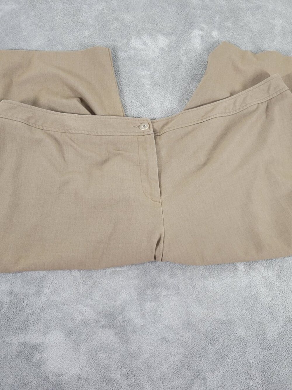 Ashley Stewart Dress Pants 24W Plus Tan Capri Crop Zip Stretch 19" BRO7E